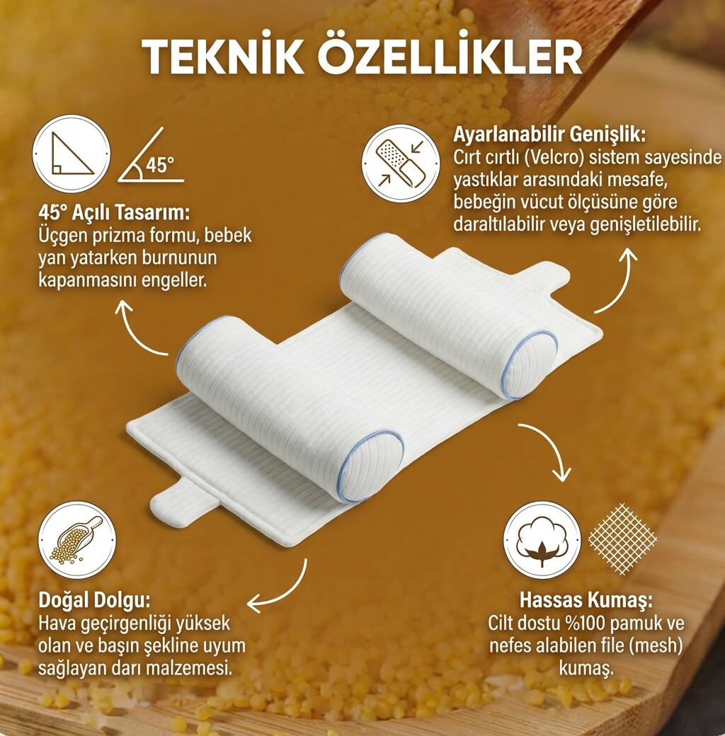 Ortopedik Bebek Düz kafa yastığı JUPPULY